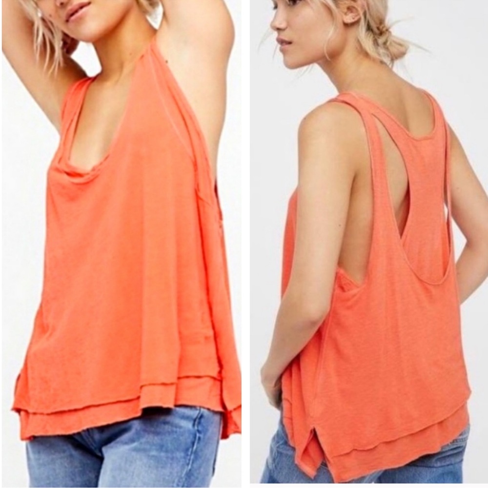 NWT We the Free Karmen Coral Layered Tank Top